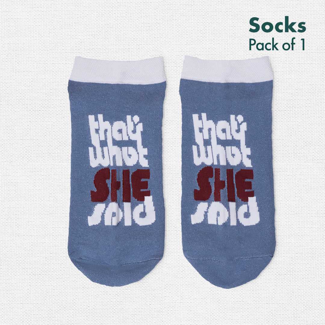 Buy Unisex Word Print Unisex Ankle Socks & Make Every Step A Statement