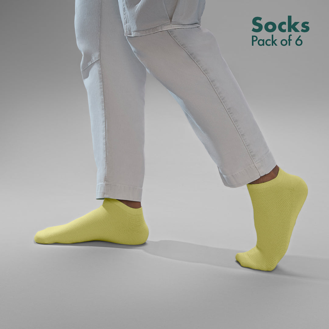 Badass Bold! Unisex Socks, 100% Organic Cotton, Ankle Length, Pack of 6