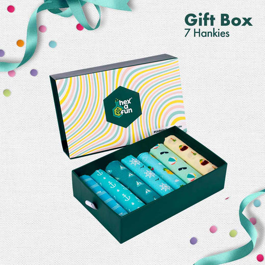 OMG! Oh My Gift! Unisex Kid's Hankies, 100% Organic Cotton, Gift Box of 7