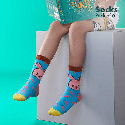 KFC! Kiddo Fun Collection! Unisex Kid's Socks, 100% Bamboo, Crew Length, Pack of 6