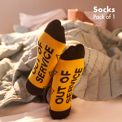 Out of Service! Unisex Socks, 100% Organic Cotton, No Show, Pack of 1