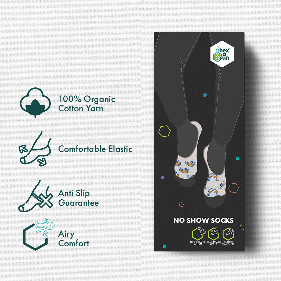 Am-Pm! Unisex Socks, 100% Organic Cotton, No Show, Pack of 1
