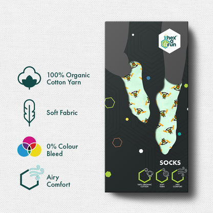 Foodgasm Series 1! + Series 2! Unisex Socks, 100% Organic Cotton, Crew Length, Pack of 6