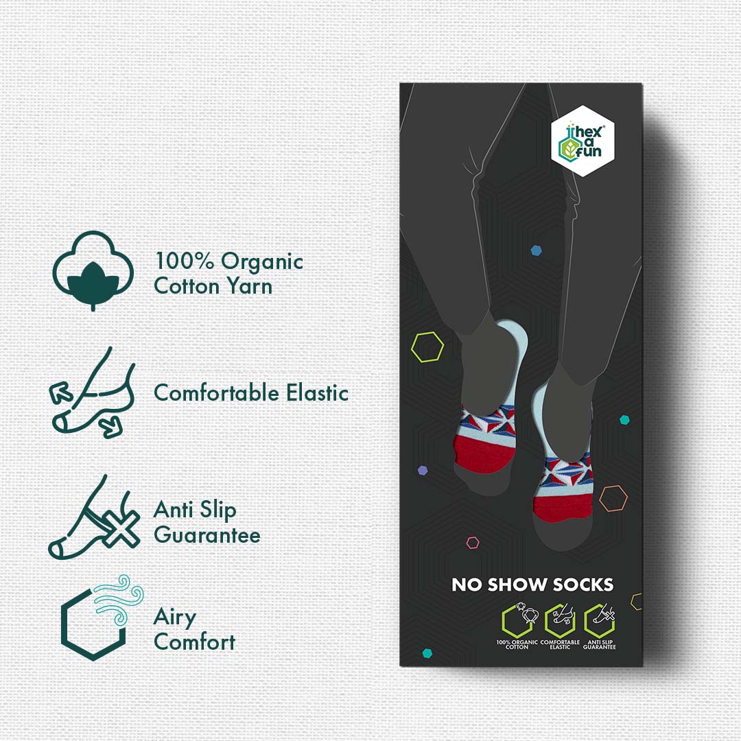 Try-angle Me! Unisex Socks, 100% Organic Cotton, No Show, Pack of 1