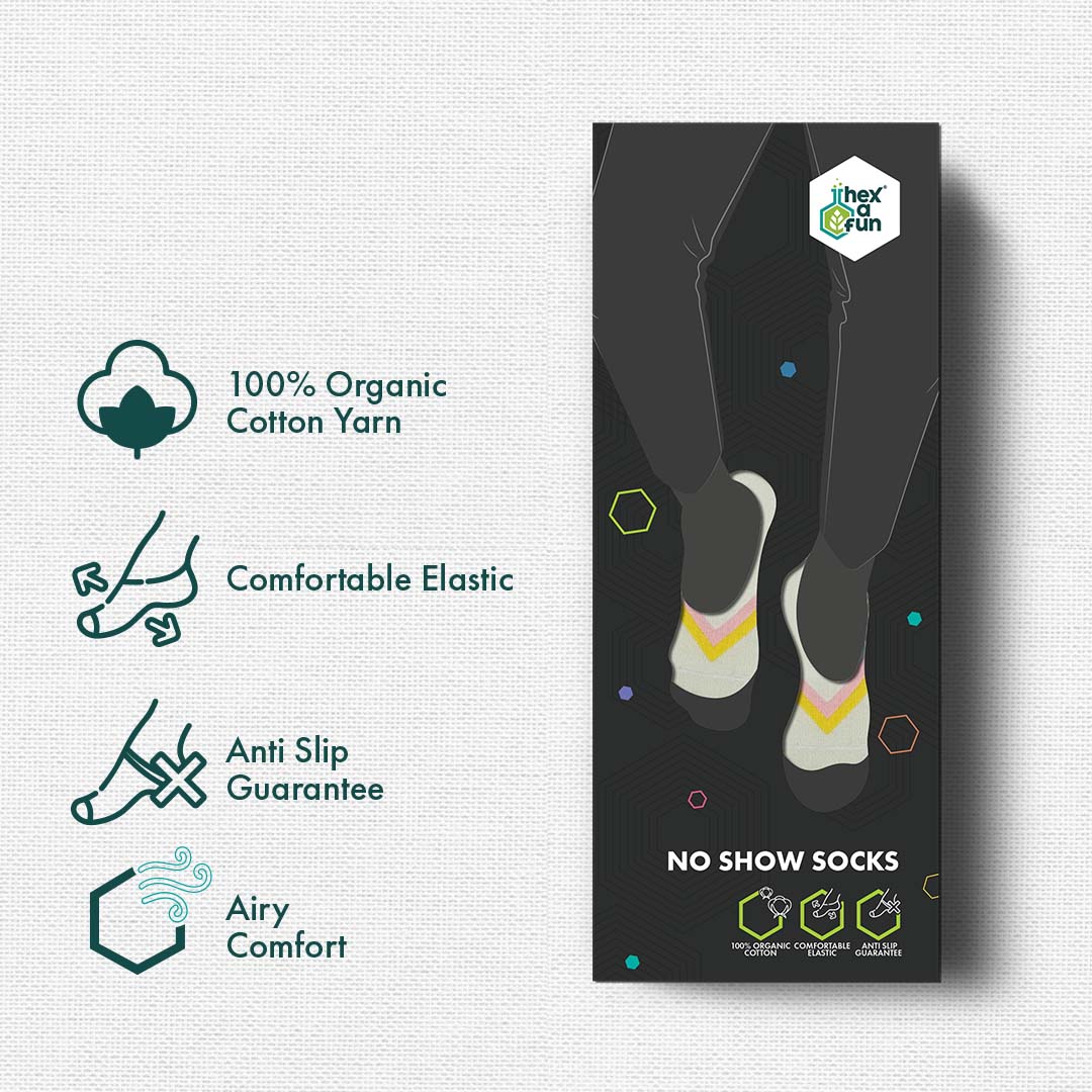 Block-rage! Unisex Socks, 100% Organic Cotton, No Show, Pack of 3