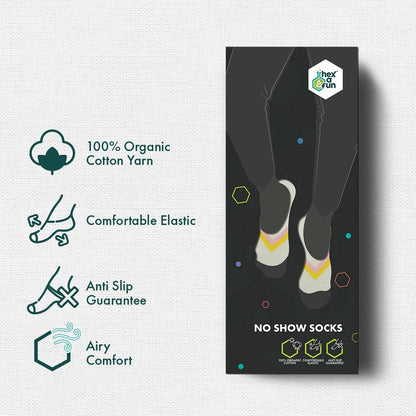 Block-rage! Unisex Socks, 100% Organic Cotton, No Show, Pack of 3