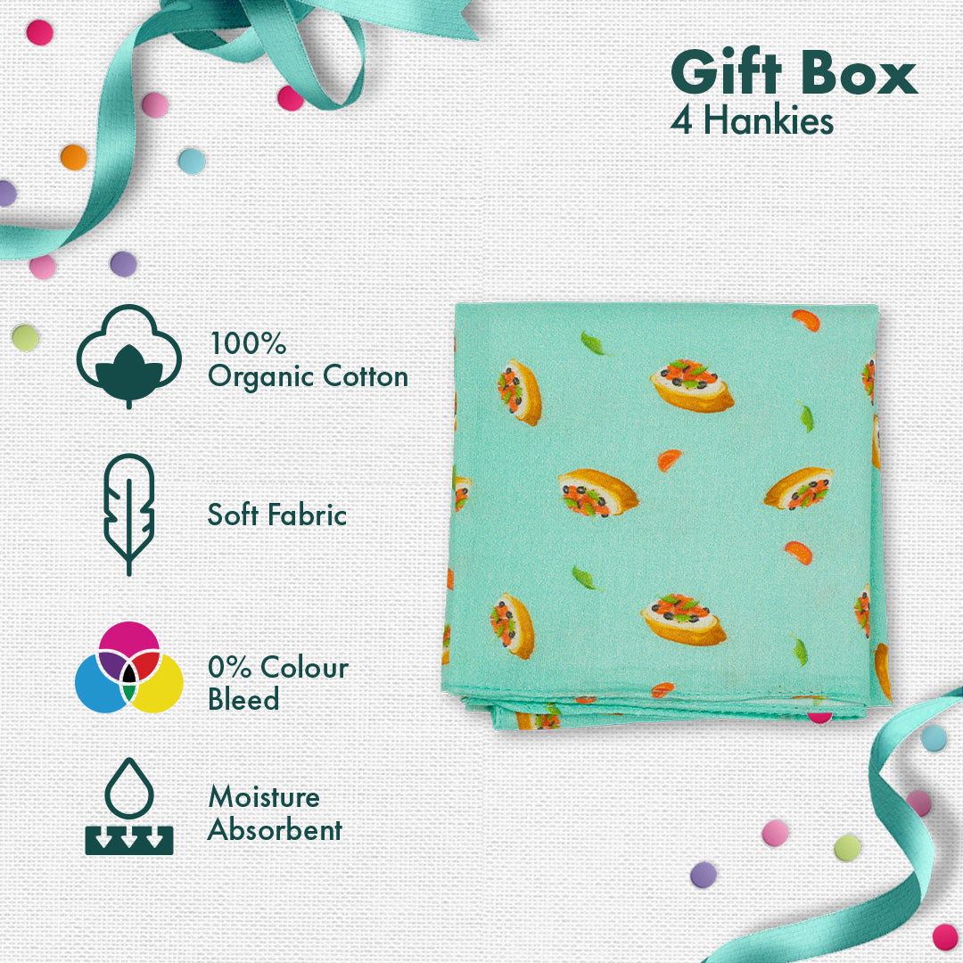 Lov'it Up! Women's Hankies, 100% Organic Cotton, Gift Box of 4