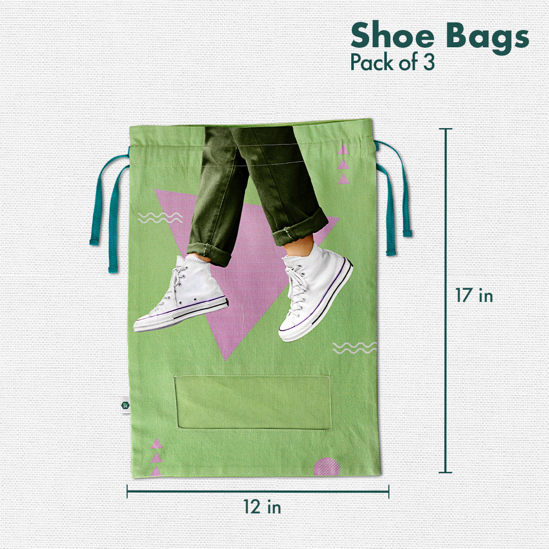 Shoe-keeper! Men's Shoe Bags, 100% Organic Cotton, Pack of 3
