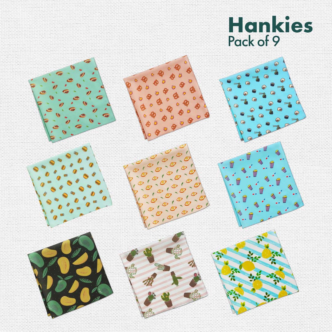 Sizzle In Style With Funky Hankies For Men's Summer FunPack of 9 hex