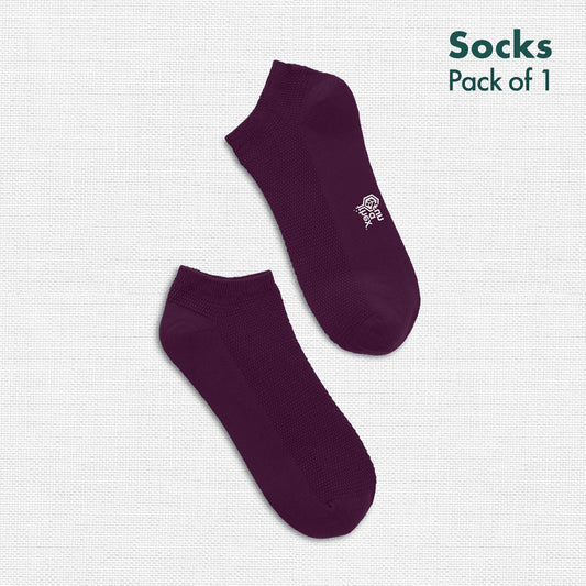 Purple-istic! Unisex Socks, 100% Organic Cotton, Ankle Length, Pack of 1