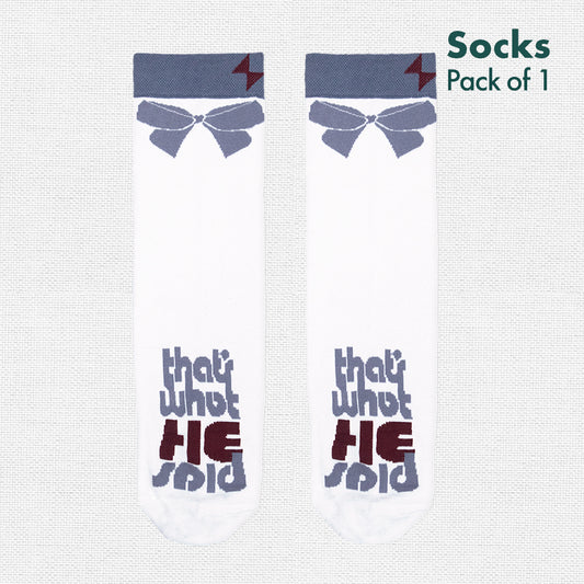 That's What HE Said! Unisex Socks, 100% Organic Cotton, Crew Length, Pack of 1