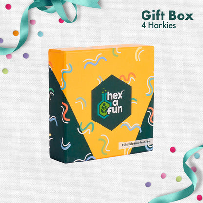 Gift Me If You Can! Women's Hankies, 100% Organic Cotton, Gift Box of 4