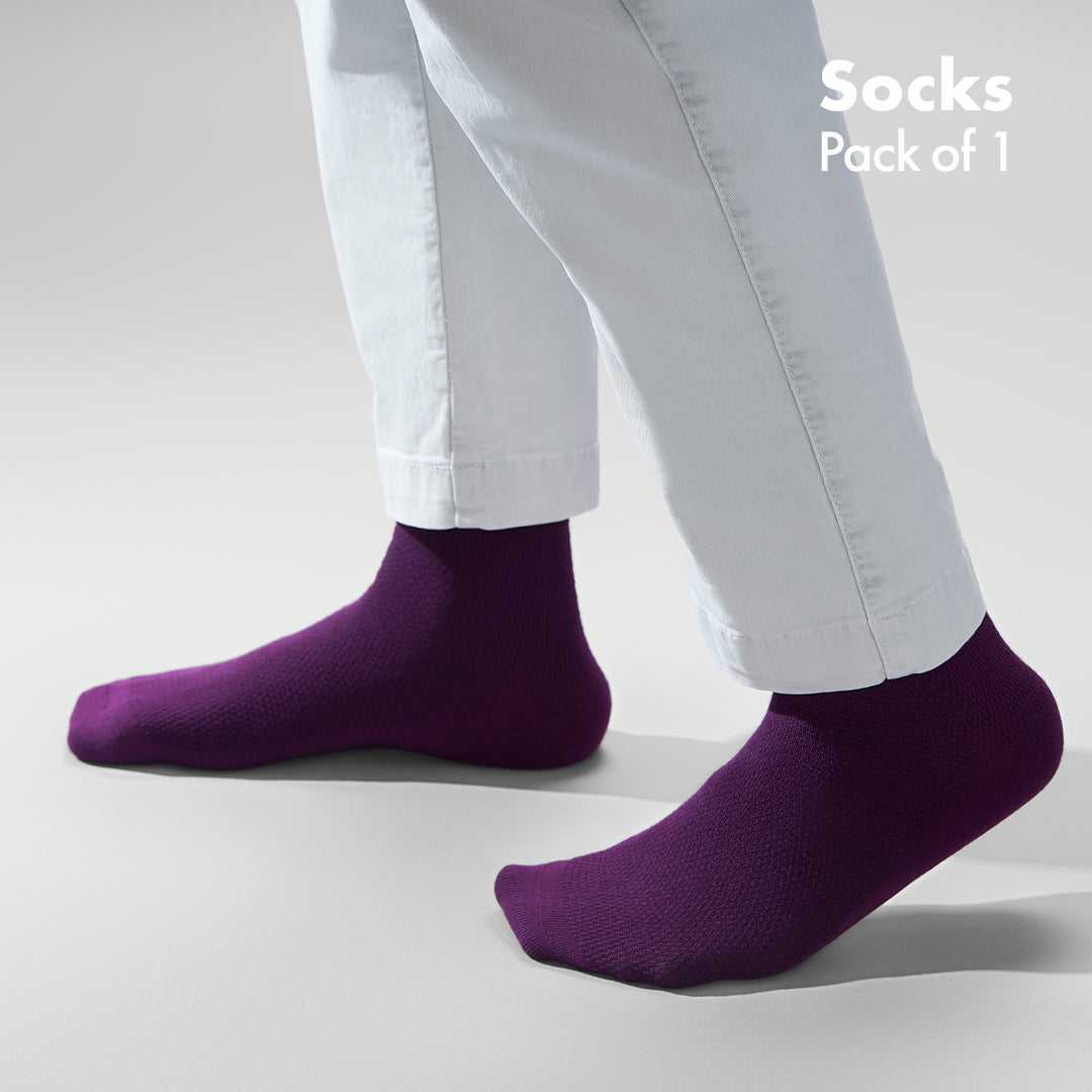 Purple-istic! Unisex Socks, 100% Organic Cotton, Crew Length, Pack of 1
