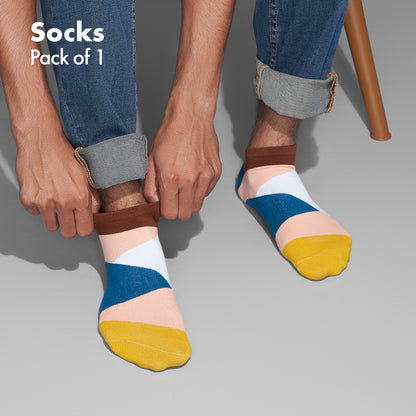 Criss Cross! Unisex Socks, 100% Organic Cotton,  Ankle Length, Pack of 1
