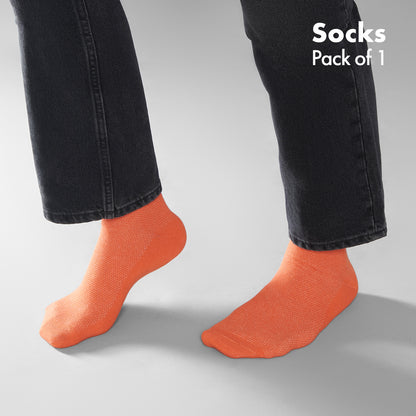 Orange-y! Unisex Socks, 100% Organic Cotton, Crew Length, Pack of 1