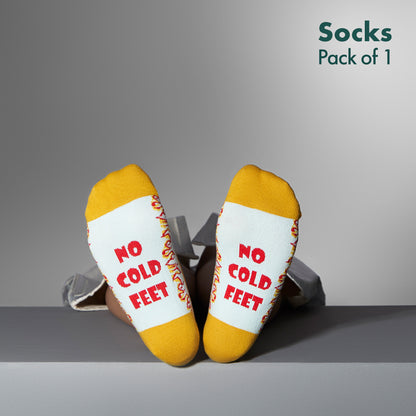 No Cold Feet! Unisex Socks, 100% Organic Cotton, No Show, Pack of 1