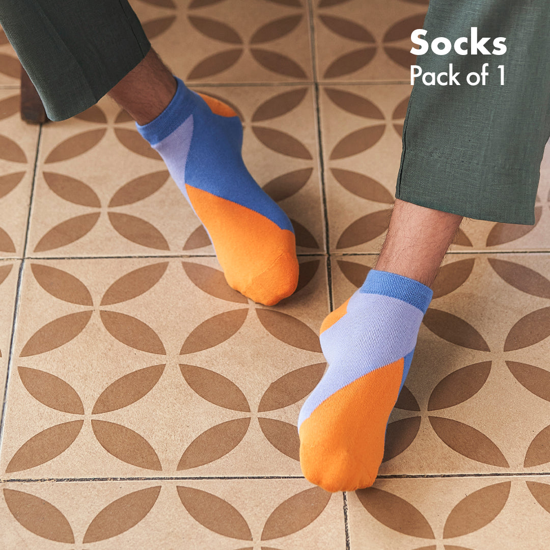 Orange'd! Unisex Socks, 100% Organic Cotton,  Ankle Length, Pack of 1