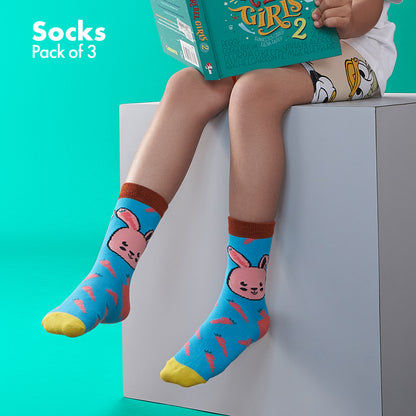 Zoo-niverse! Unisex Kids Socks, 100% Bamboo, Crew Length, Pack of 3