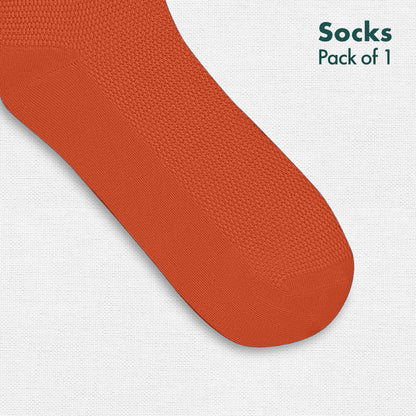 Orange-y! Unisex Socks, 100% Organic Cotton, Ankle Length, Pack of 1