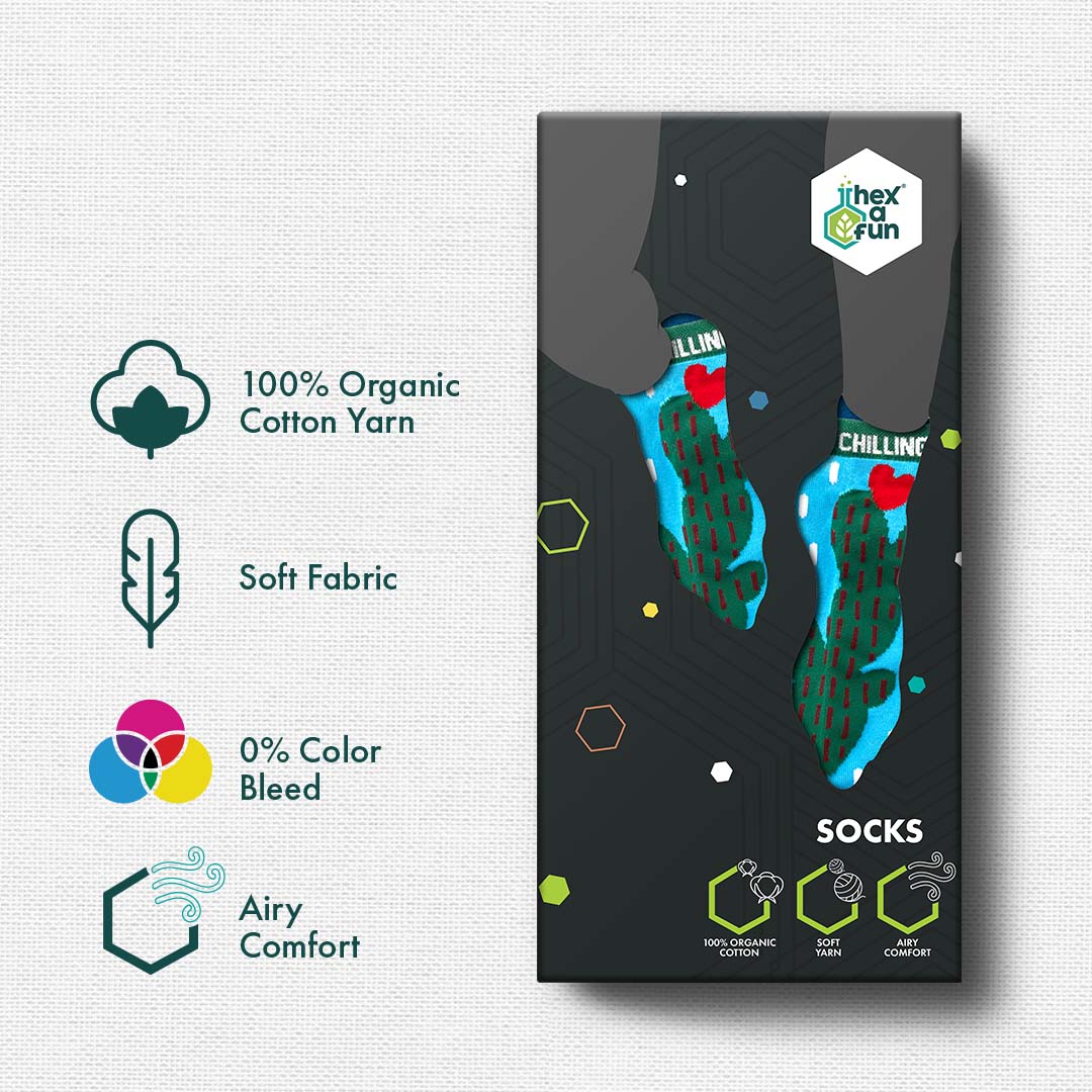 Love Bite! Unisex Socks, 100% Organic Cotton, Ankle Length, Pack of 1