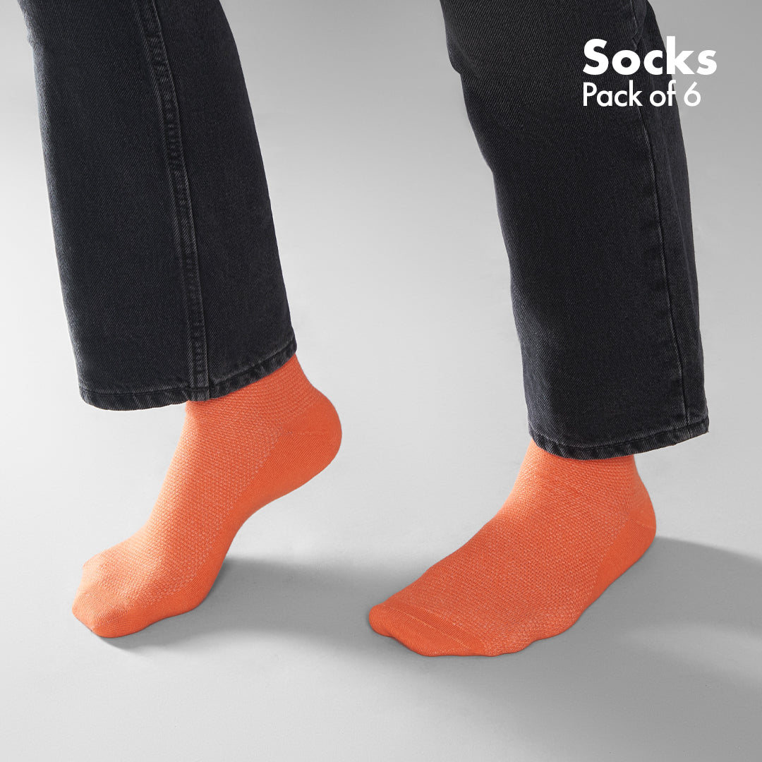 Badass Bold! Unisex Socks, 100% Organic Cotton, Crew Length, Pack of 6