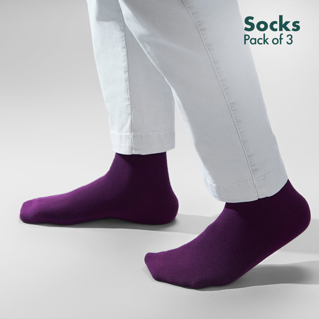 BS! Bold-shit! Unisex Socks, 100% Organic Cotton, Crew Length, Pack of 3
