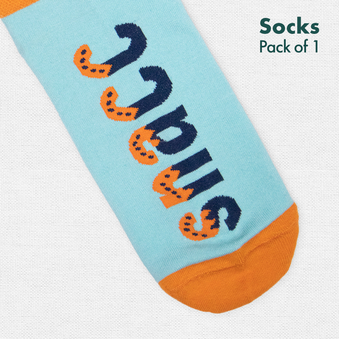 Snacc & Hotmess! Unisex Socks, 100% Organic Cotton, Ankle Length, Pack of 1