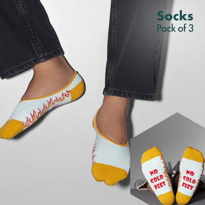 SOP! Style On Point! Unisex Socks, No Show, Pack of 3