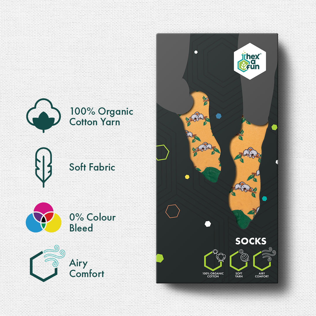 IKR! I Koala Right! Unisex Socks, 100% Organic Cotton, Crew Length, Pack of 1