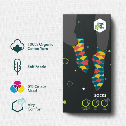STFU! Semi-circle The Fun Up! Unisex Socks, 100% Organic Cotton, Crew Length, Pack of 1
