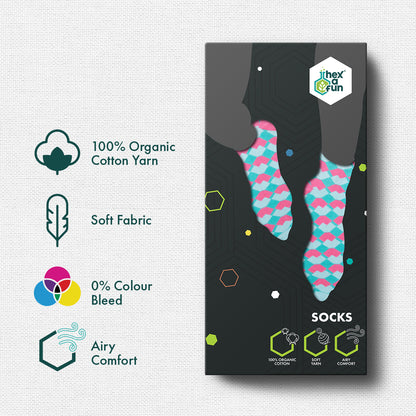 WTF! What Tetris Fun! Unisex Socks, 100% Organic Cotton, Crew Length, Pack of 1