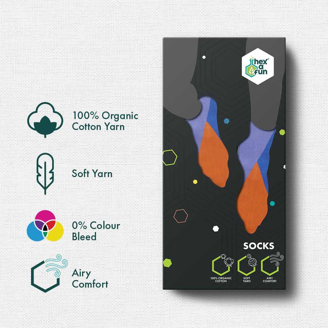 Orange'd! Unisex Socks, 100% Organic Cotton, Crew Length, Pack of 1