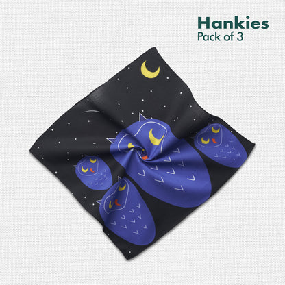 Animals Day Out! Unisex Kid's Hankies, 100% Organic Cotton, Pack of 3