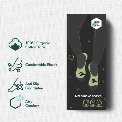 CTA! Click To Attitude! Unisex Socks, 100% Organic Cotton, No Show, Pack of 3