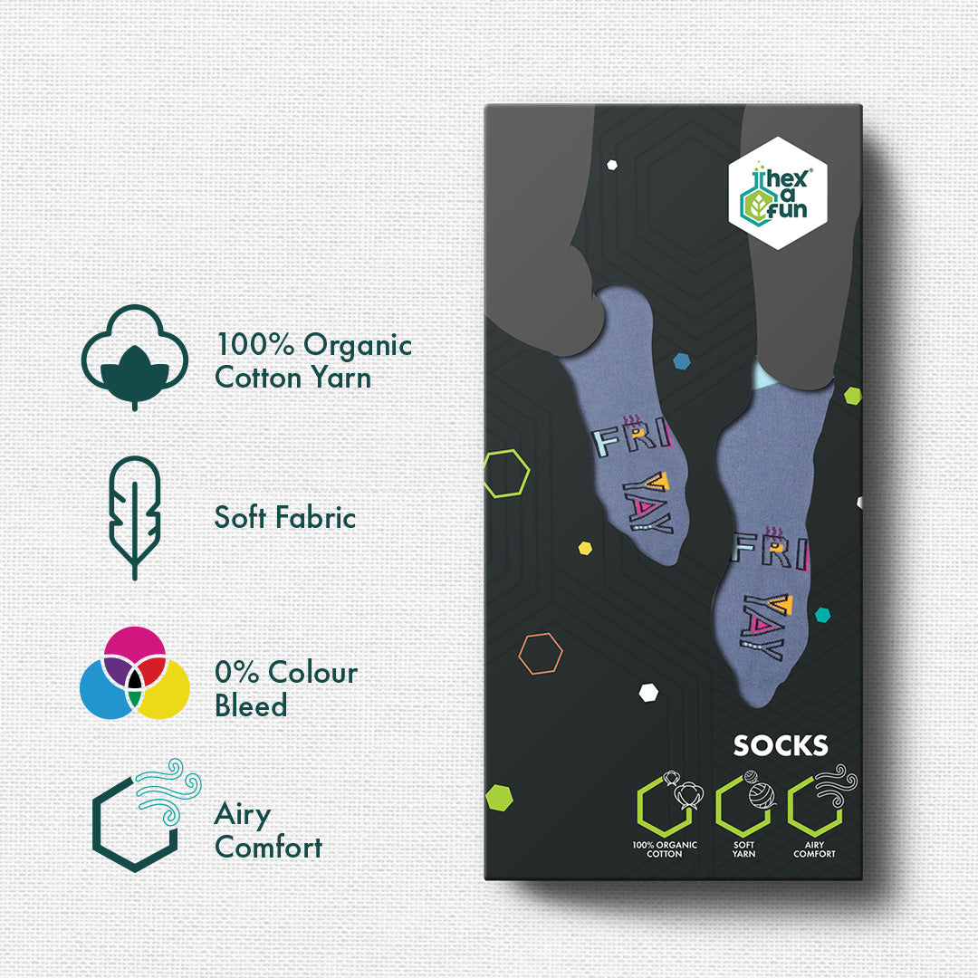 Wordle Series 2! Unisex Socks, 100% Organic Cotton, Ankle Length, Pack of 3