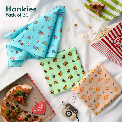 My Hanky Closet! Women's Hankies, 100% Organic Cotton, Pack of 30 + Free Tin Box