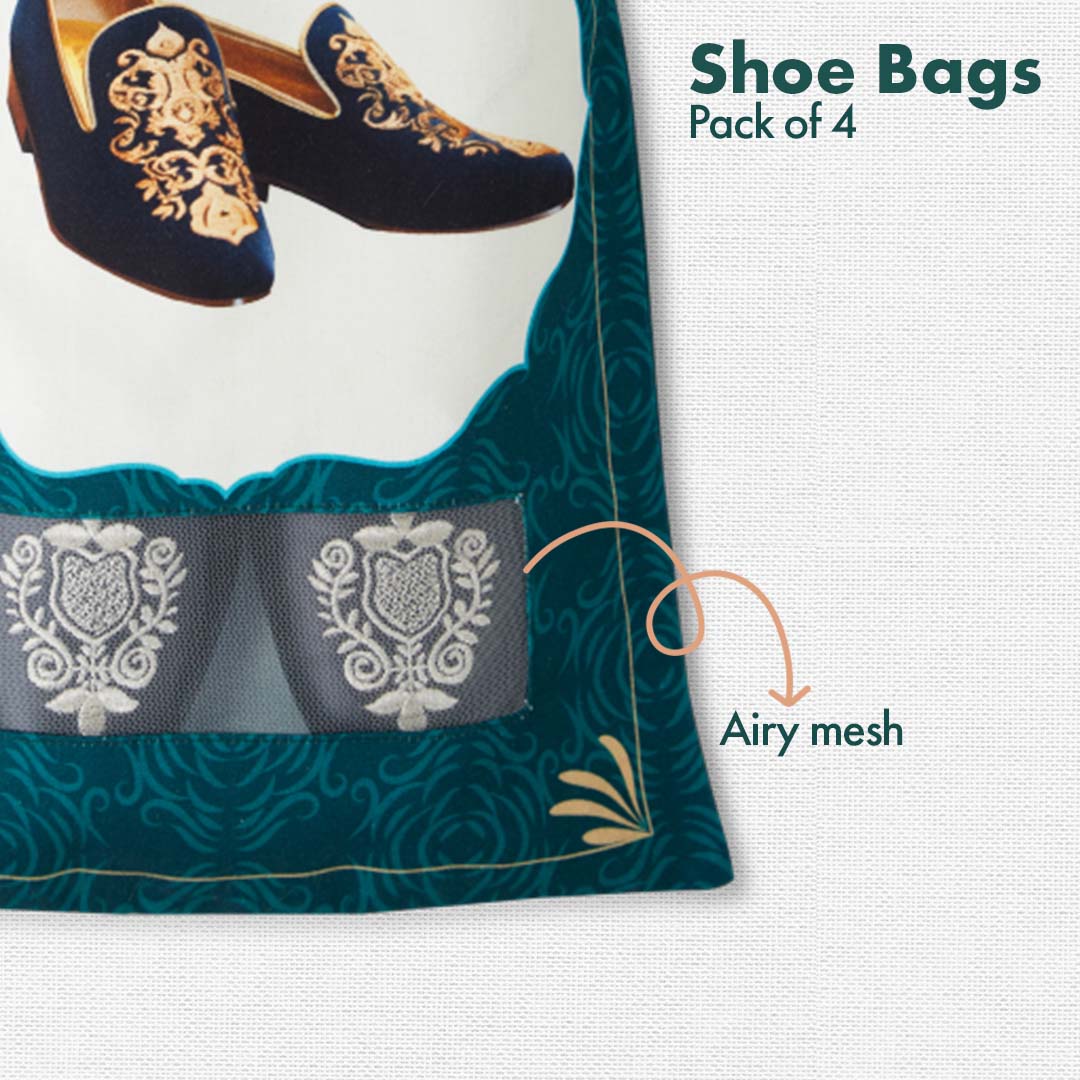 He Said 'Yes'! Men's Wedding Shoe Bags, 100% Organic Cotton, Pack of 4