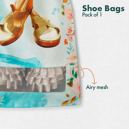 Toes On Heels! Women's Wedding Shoe Bag, 100% Organic Cotton, Pack of 1