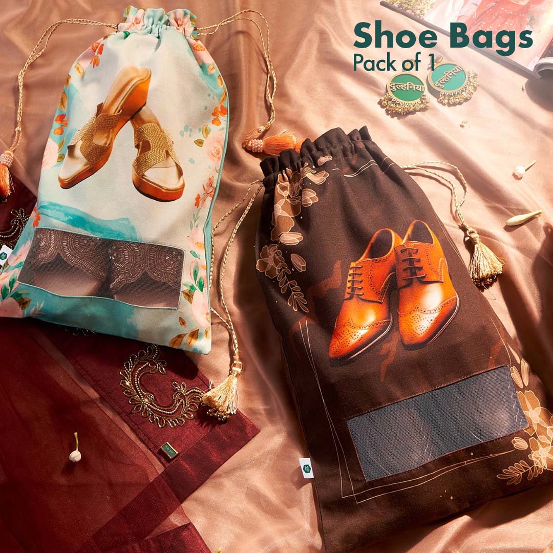 Toes On Heels! Women's Wedding Shoe Bag, 100% Organic Cotton, Pack of 1