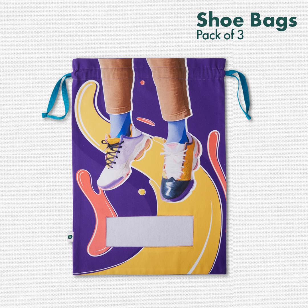 House Of Sneakers! Unisex Shoe Bags, 100% Organic Cotton, Pack of 3