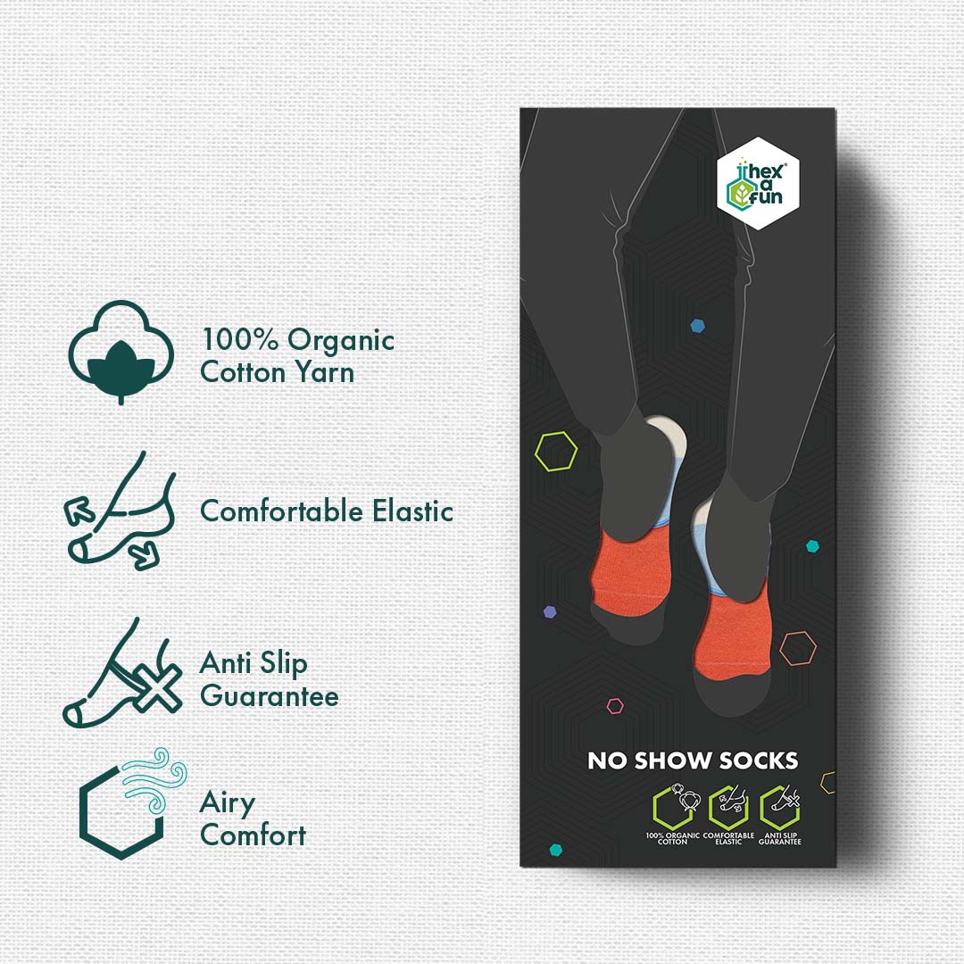 Red Flag! Unisex Socks, 100% Organic Cotton, No Show, Pack of 1