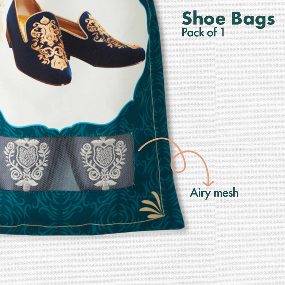 Barat Ready! Men's Wedding Shoe Bag, 100% Organic Cotton, Pack of 1