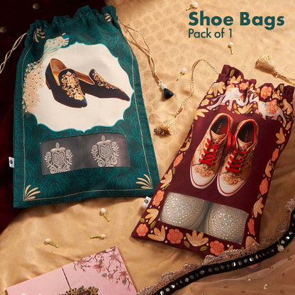 Barat Ready! Men's Wedding Shoe Bag, 100% Organic Cotton, Pack of 1