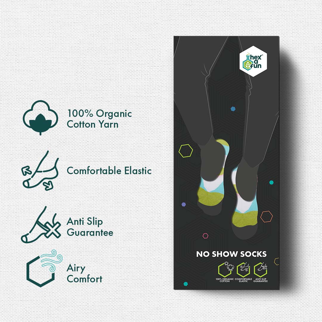 Fangster! Unisex Socks, 100% Organic Cotton, No Show, Pack of 1