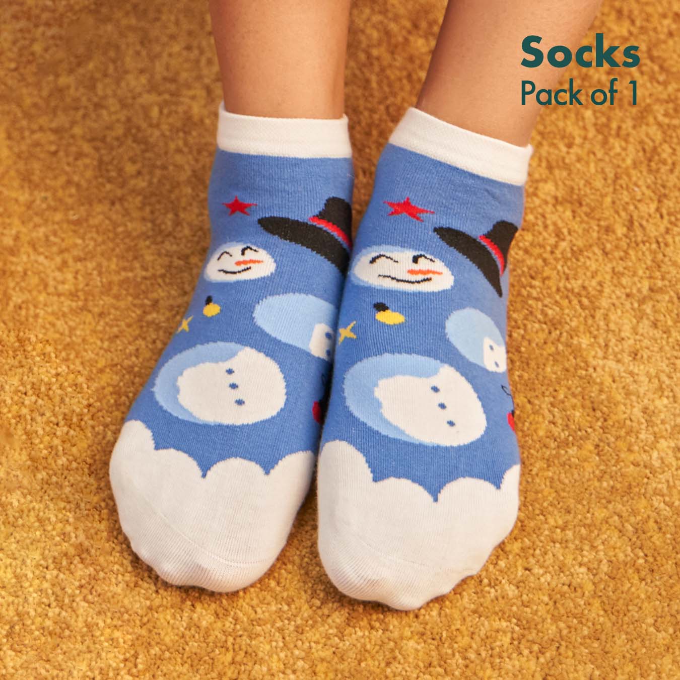 The Snow Squad! Unisex Socks, 100% Organic Cotton, Ankle Length, Pack of 1