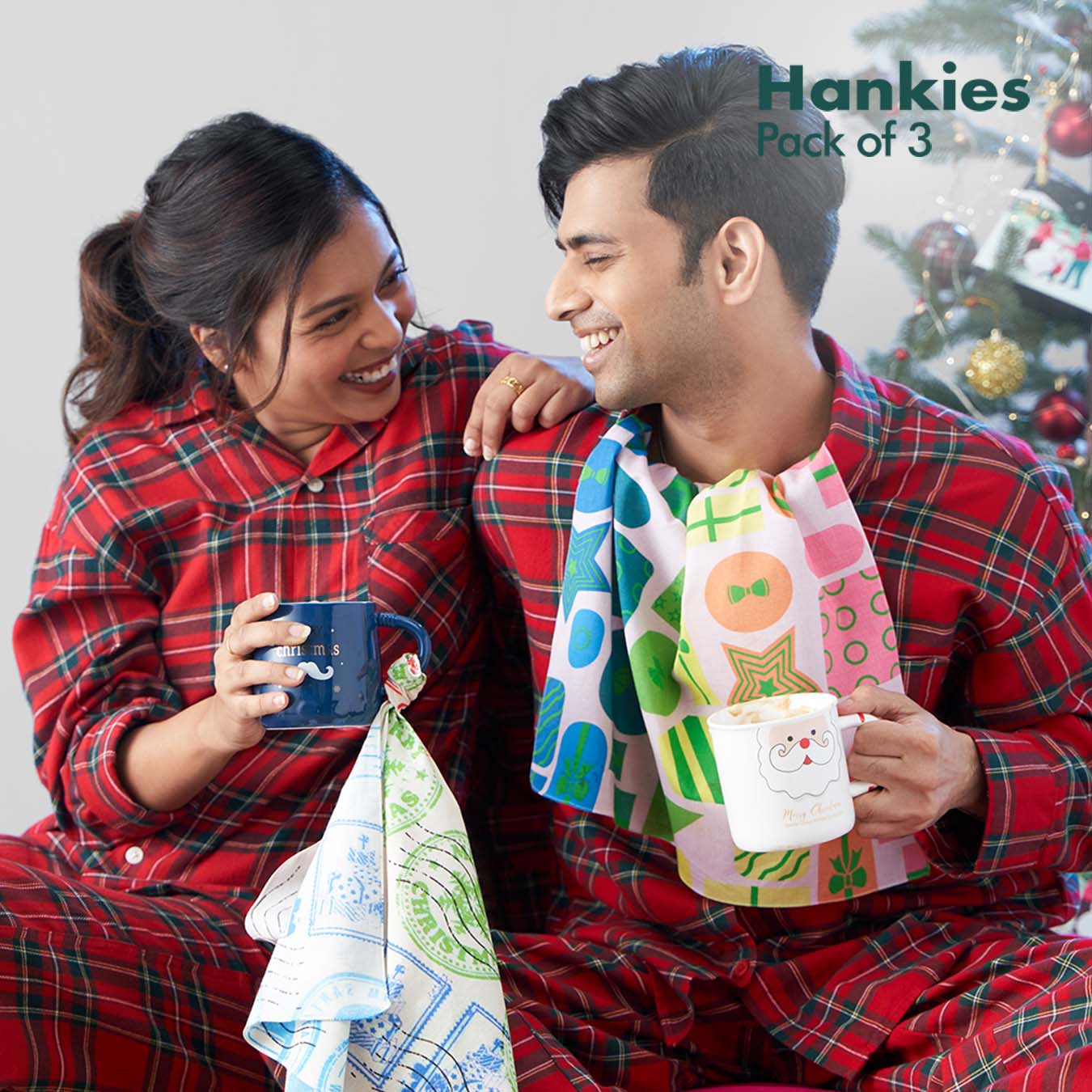 Buy Cool & Quirky Christmas Hankies For MenPack of 3 hexafun