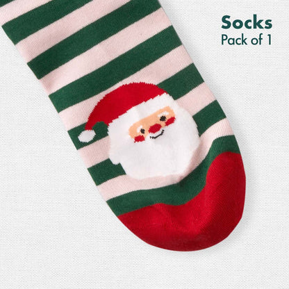 Socks-a-Clause! Unisex Socks, 100% Organic Cotton, Ankle Length, Pack of 1