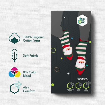 Socks-a-Clause! Unisex Socks, 100% Organic Cotton, Ankle Length, Pack of 1