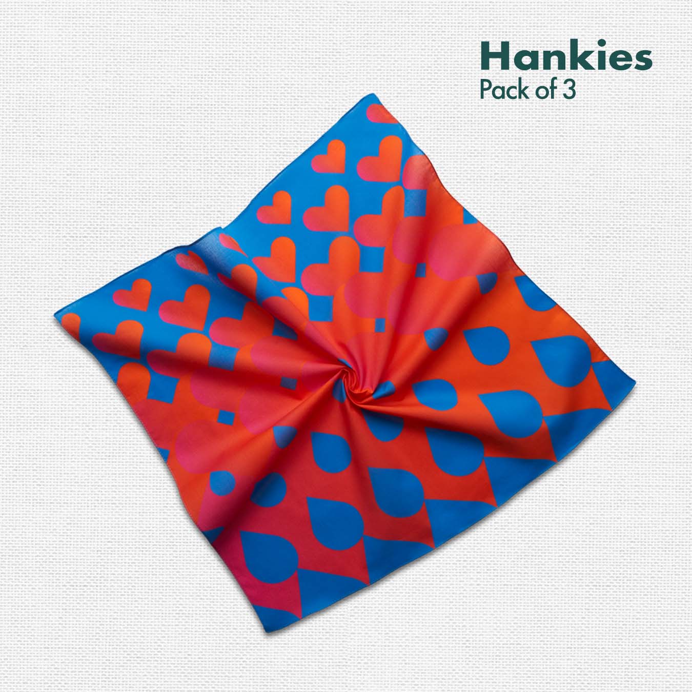 Law Of Abstract! Men's Hankies, 100% Organic Cotton, Pack of 3
