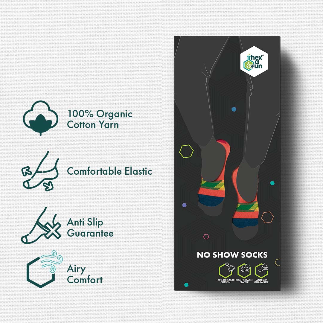 Red Hot! Unisex Socks, 100% Organic Cotton, No Show, Pack of 1